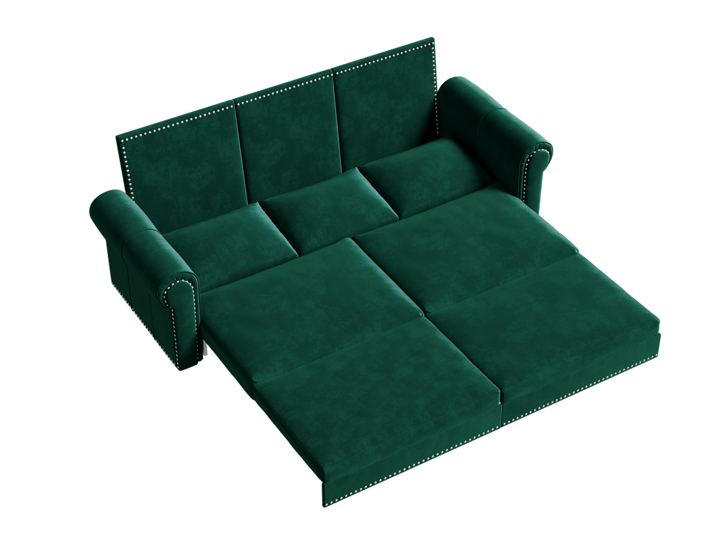 Chesterfield 3-in-1 Velvet Convertible Sleeper Sofa Bed