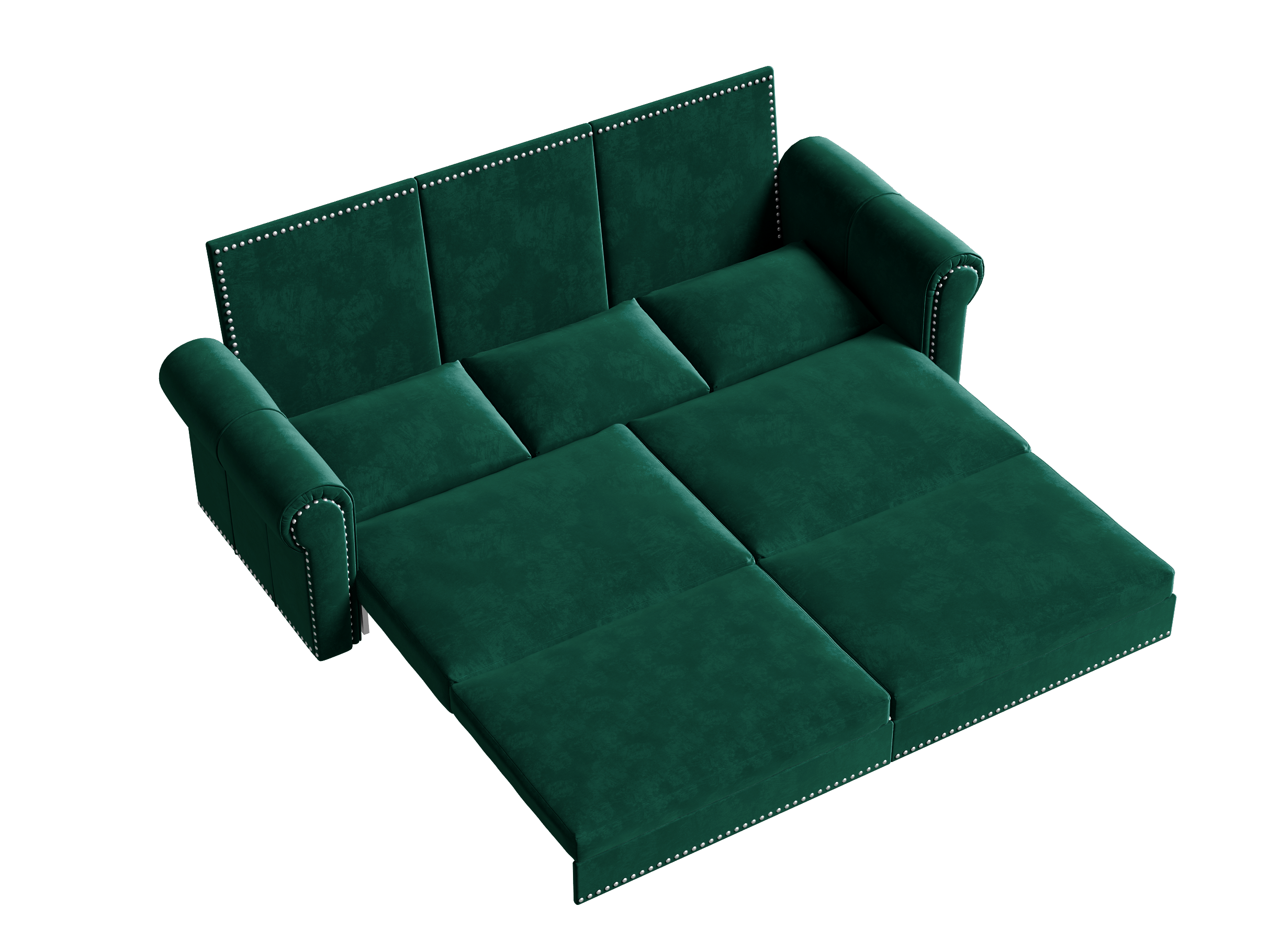 Chesterfield 3-in-1 Velvet Convertible Sleeper Sofa Bed