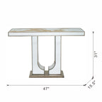 47" Rectangular Console Table with Elegant Floral Design