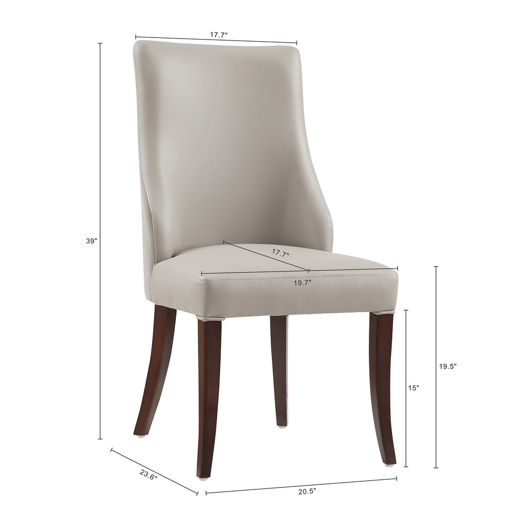 Connie Wood Vegan Leather and Velvet Dining Chair