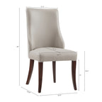 Connie Wood Vegan Leather and Velvet Dining Chair