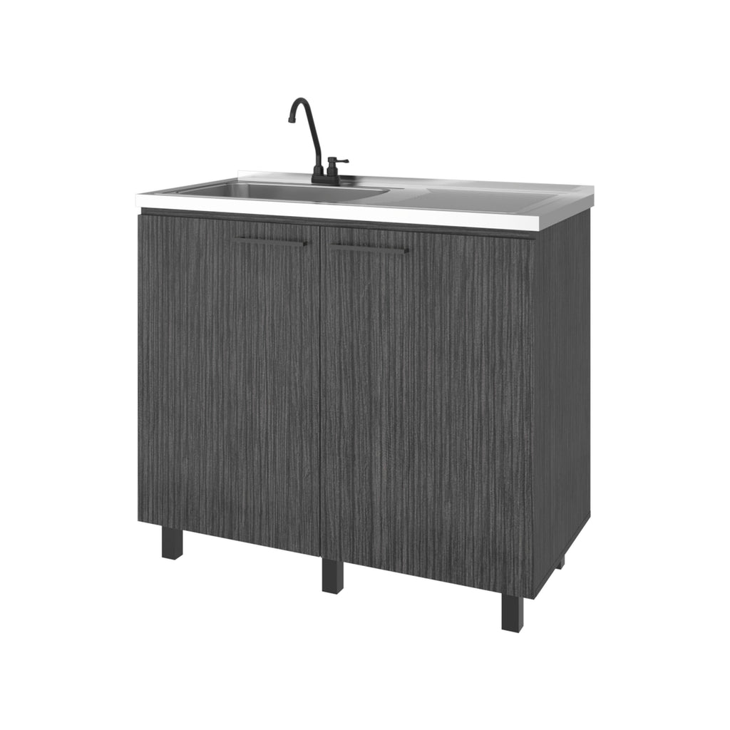Gold Utility Sink Cabinet with 2 Doors and 3 Shelves, SMOKY