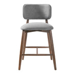 25.7 Inch Seat Height Fabric & Rubberwood Bar Stool