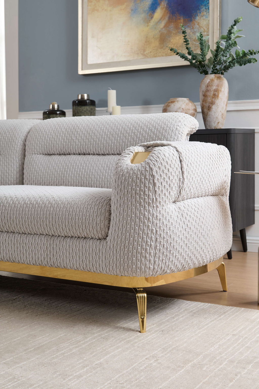 Zoe Modern Style 2PC Living Room Set (Sofa + Loveseat)