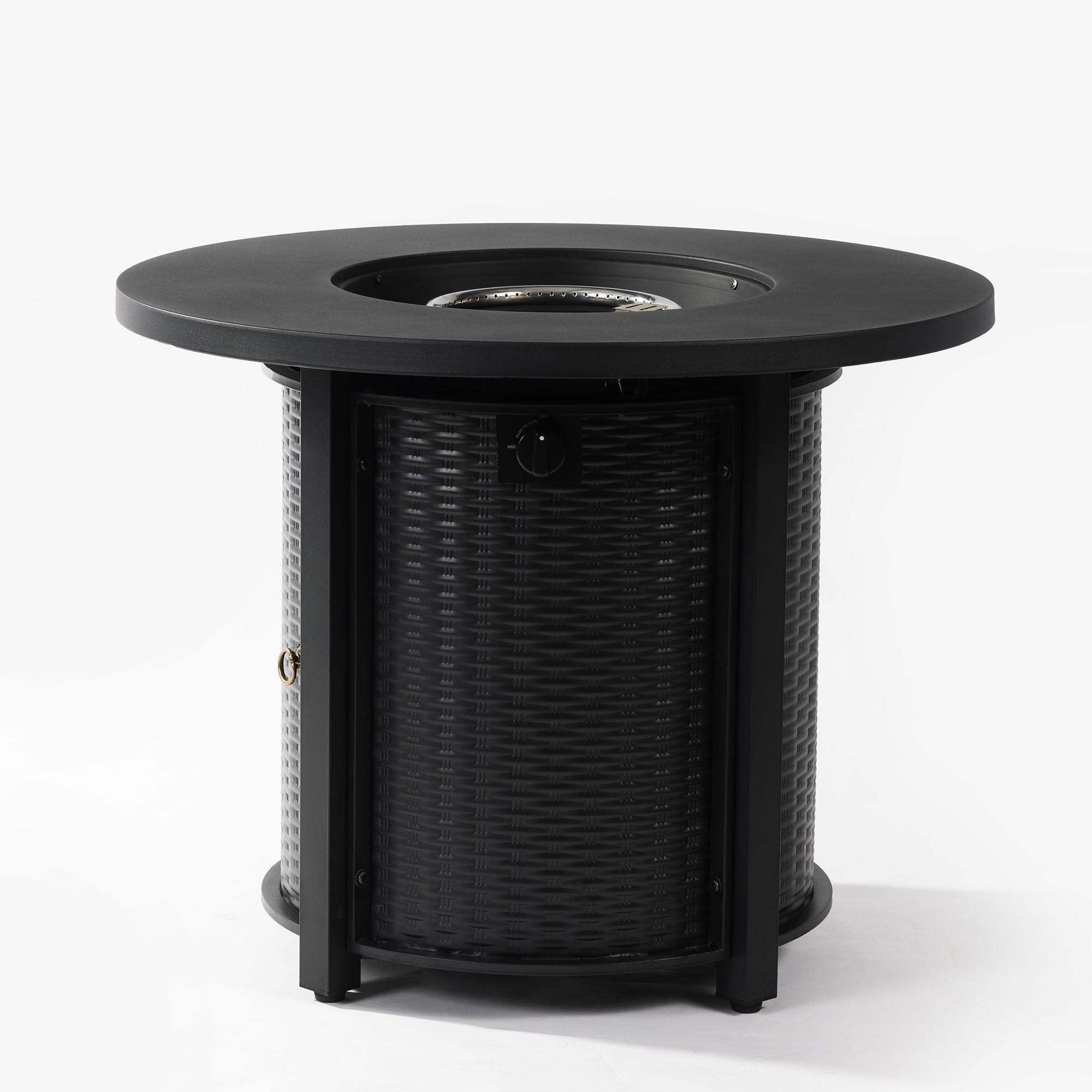 32" Propane Gas Fire Pit Table, 50000 BTU - Black Steel