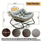 39.37" Papasan Rocking Chair - Outdoor Oversized Patio Egg Chair