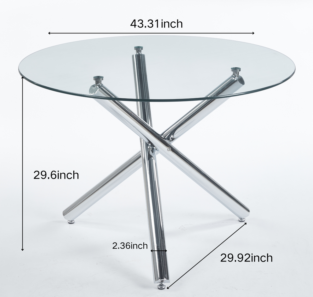 Chrome Dining Table with Metal Legs