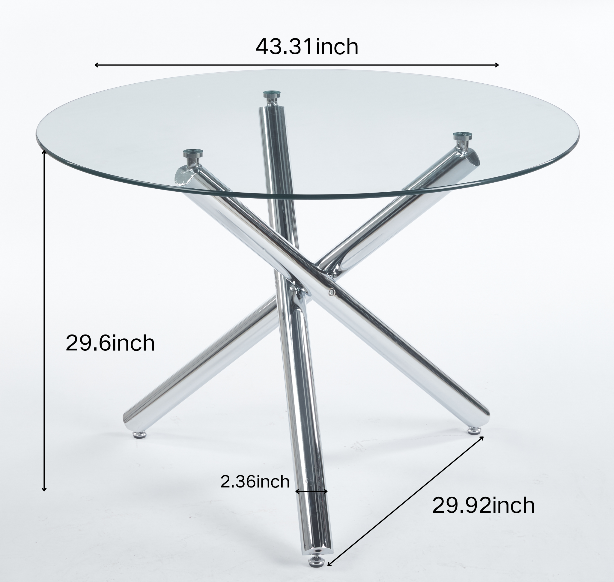 Chrome Dining Table with Metal Legs