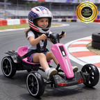 12V Electric Kids Pedal Go Kart - Magenta