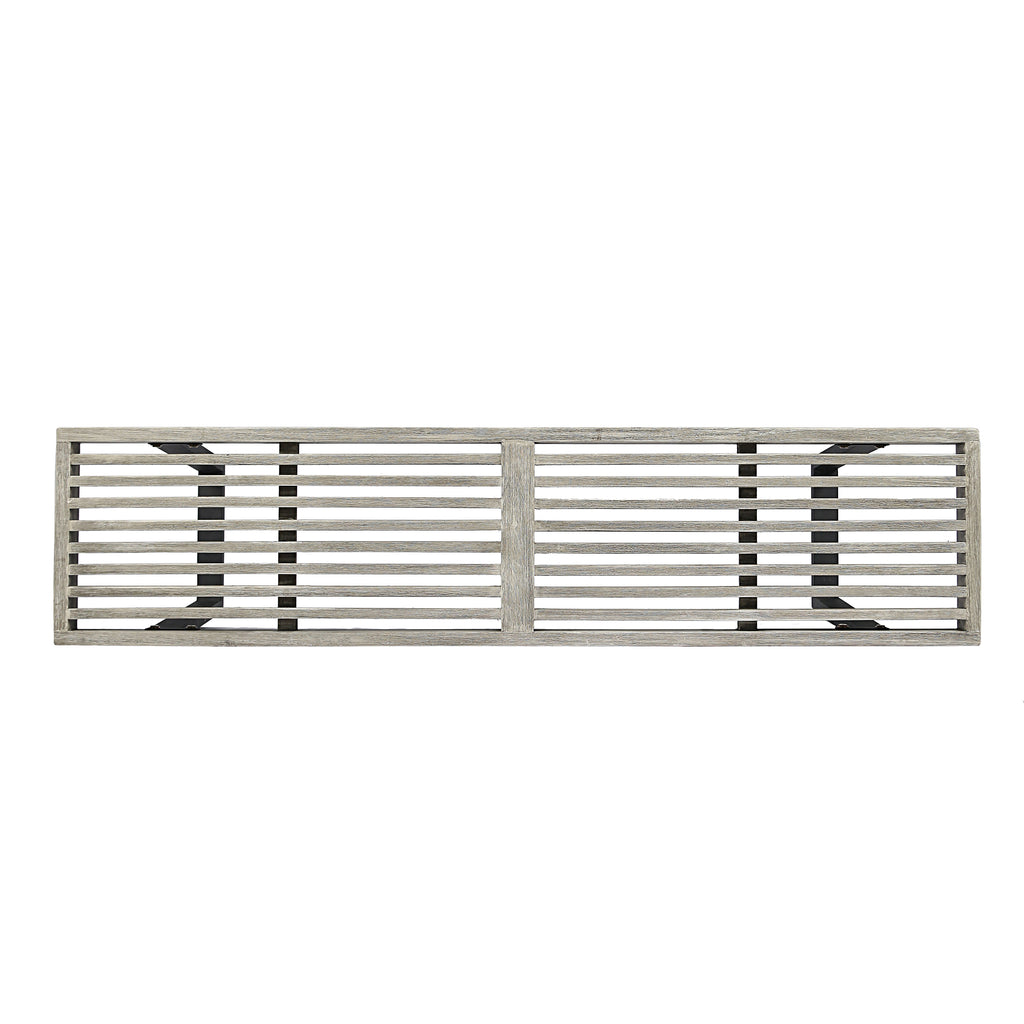 Metal/Solid Wood Outdoor Bench