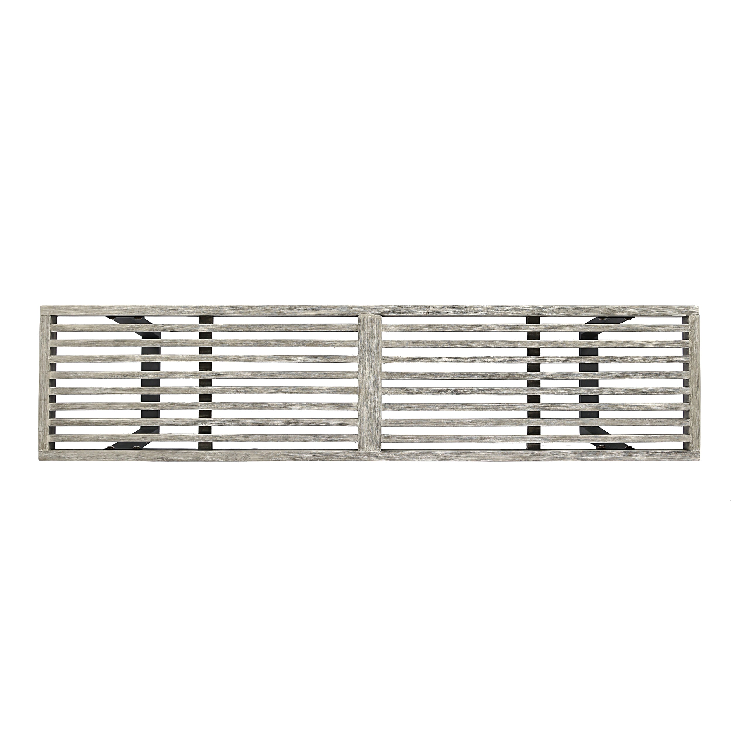 Metal/Solid Wood Outdoor Bench