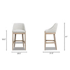 Newport 30.5" Coastal Curved Back Upholstered Barstool
