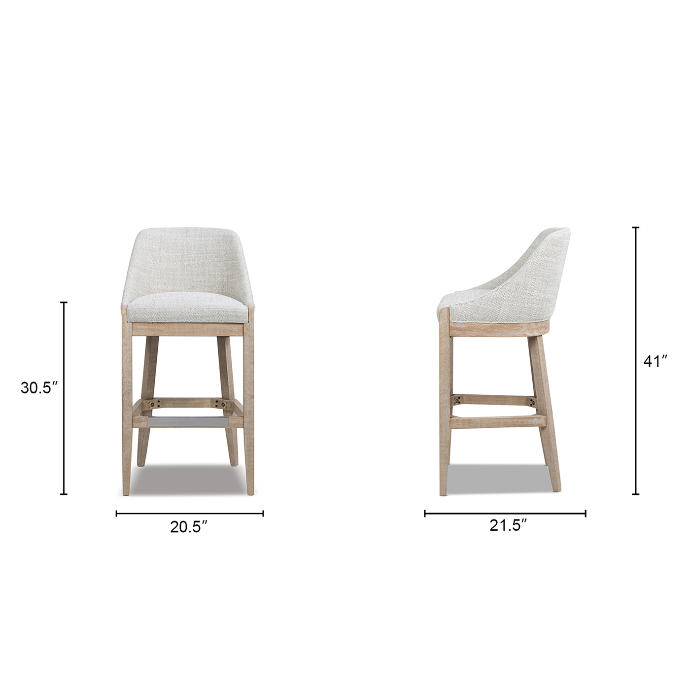 Newport 30.5" Coastal Curved Back Upholstered Barstool