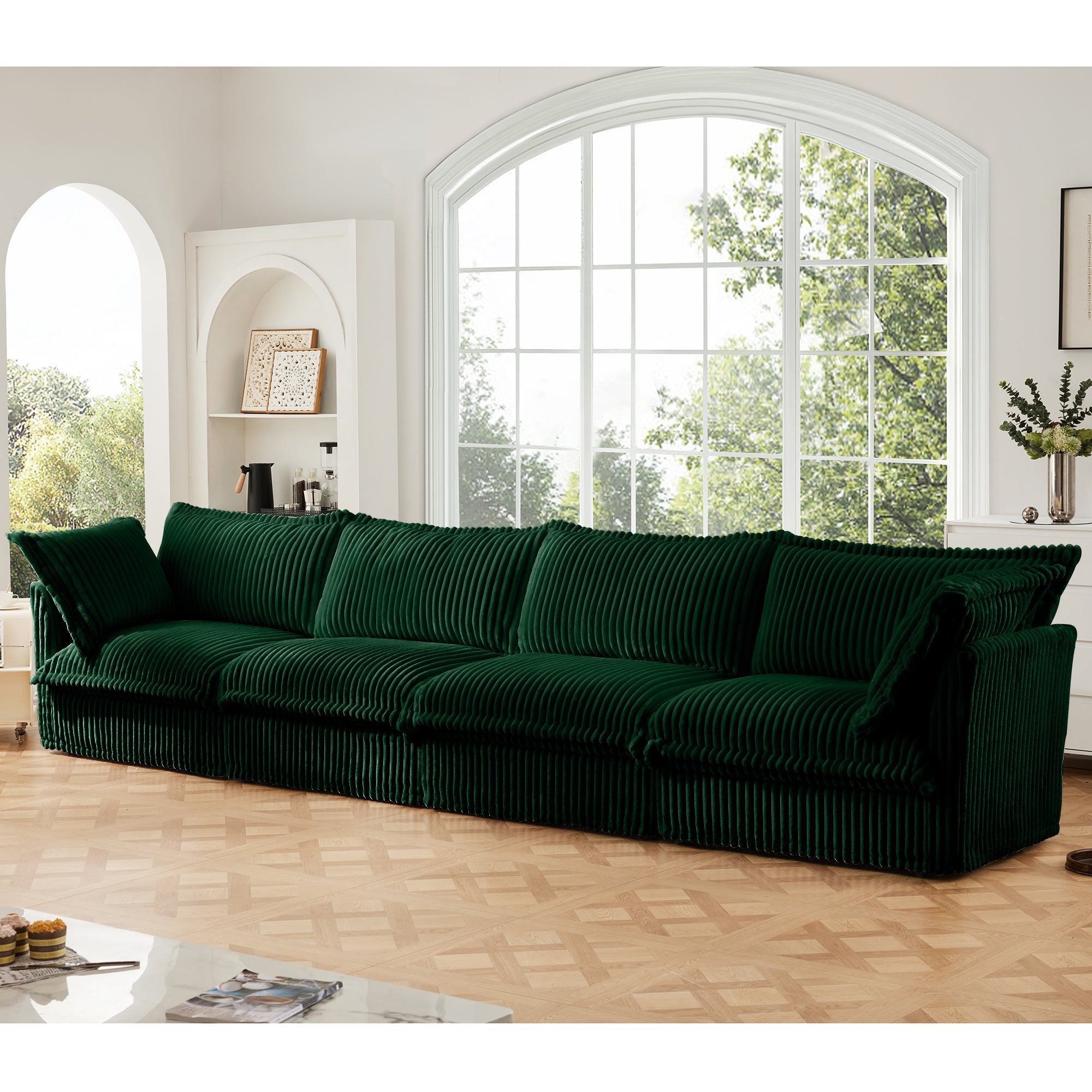 Slipcovered Long Sofa