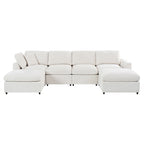 U-Style 130.3" 6-Seater Modular Sectional Sofa
