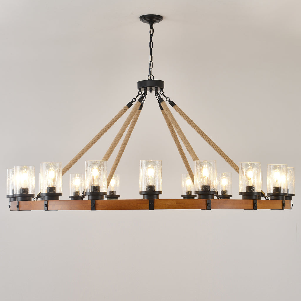 18-Light Rustic Wagon Wheel Chandelier