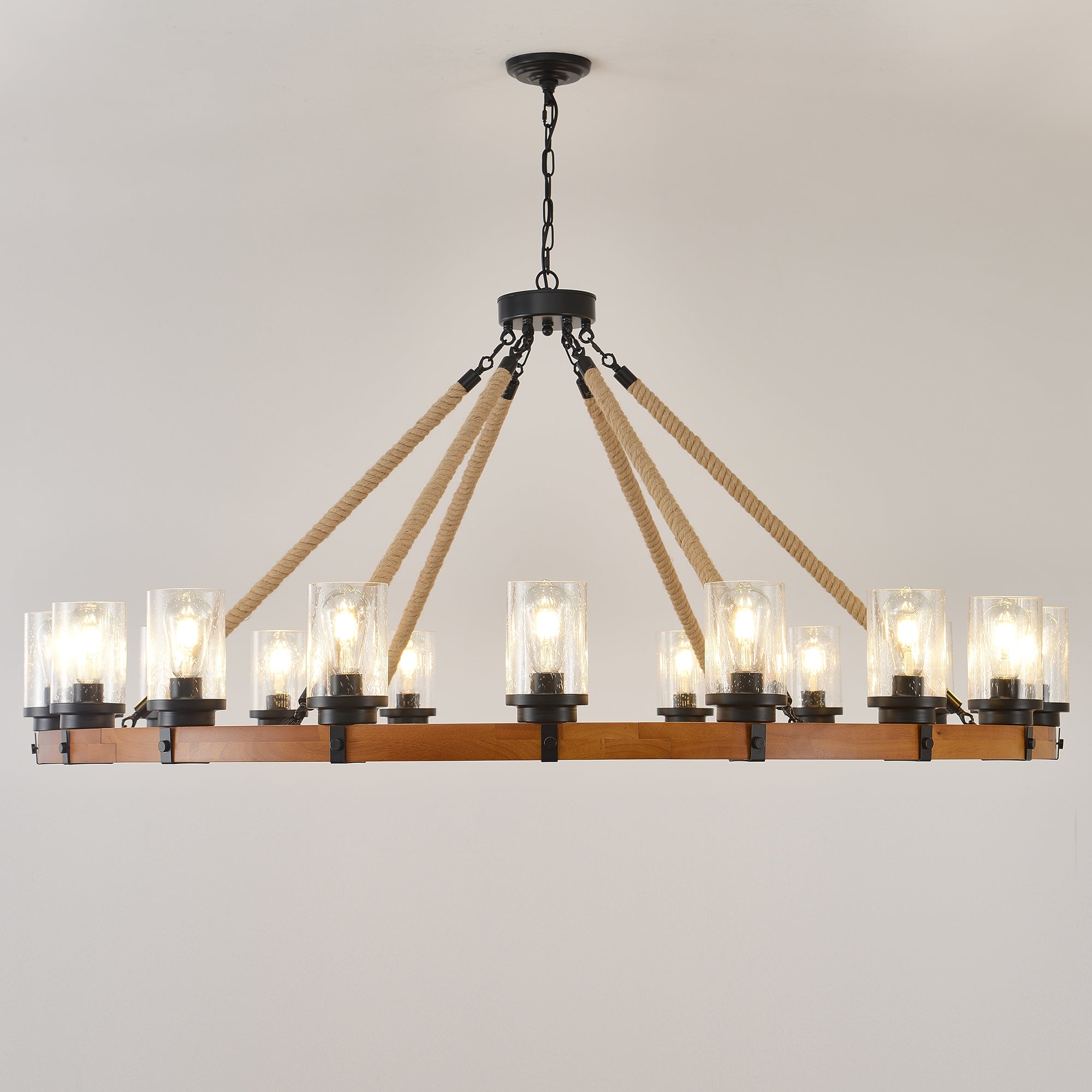 18-Light Rustic Wagon Wheel Chandelier