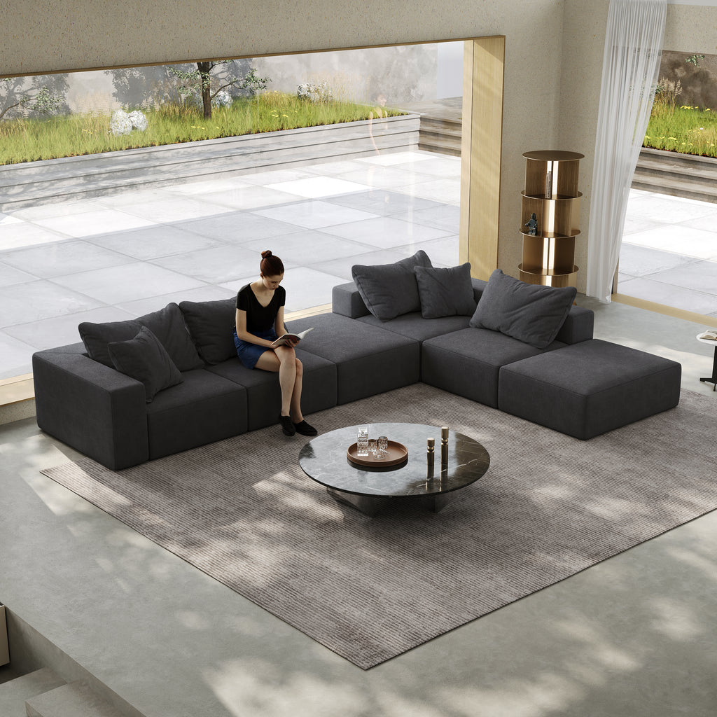 Oversized Sponge Cloud Sofa - Modern Upholstered Sectional Couch
