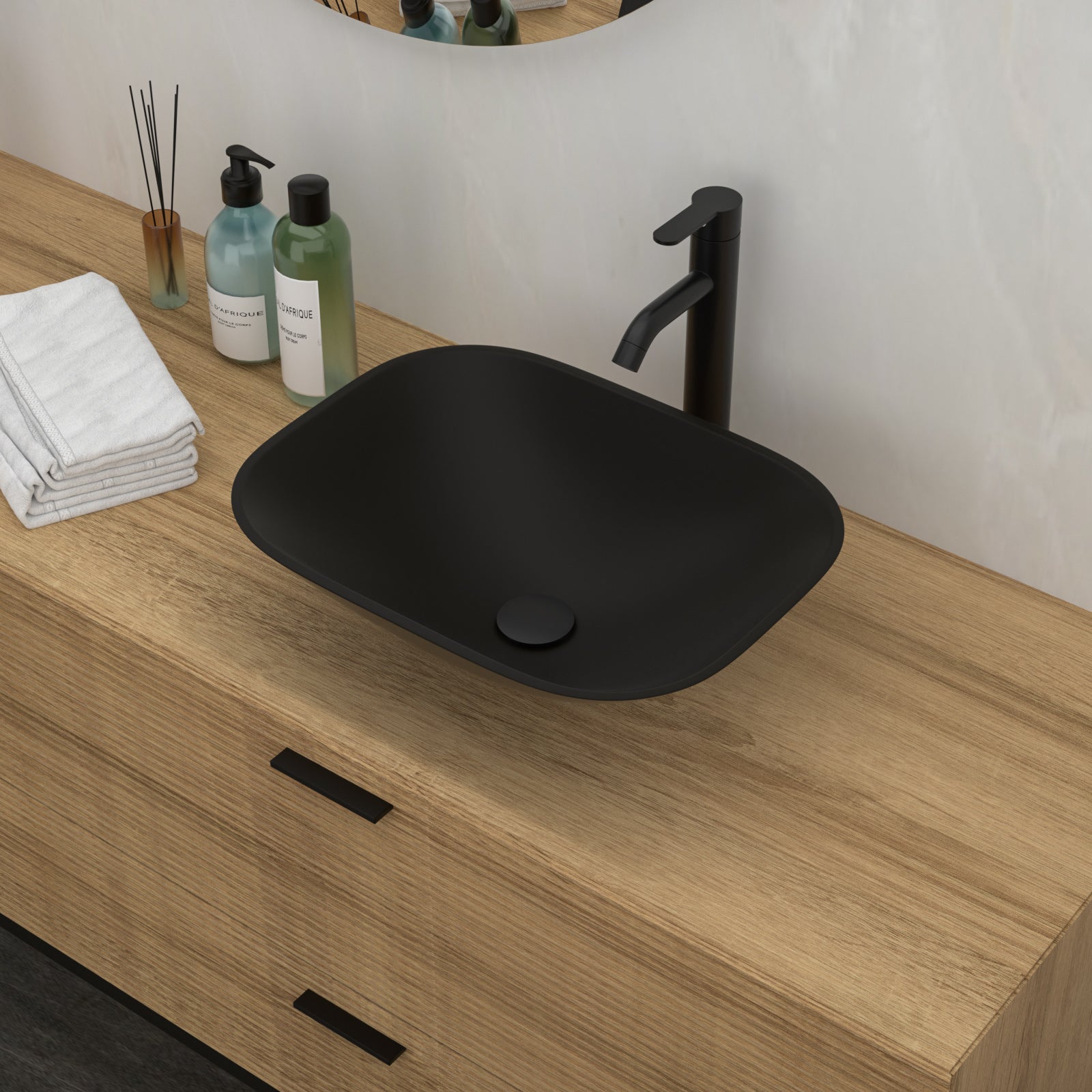 Bathroom Artistic Tempered Glass Vessel Sink with Faucet
