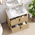 30" Bathroom Vanity with Ceramic Sink and Full-Extension Drawers