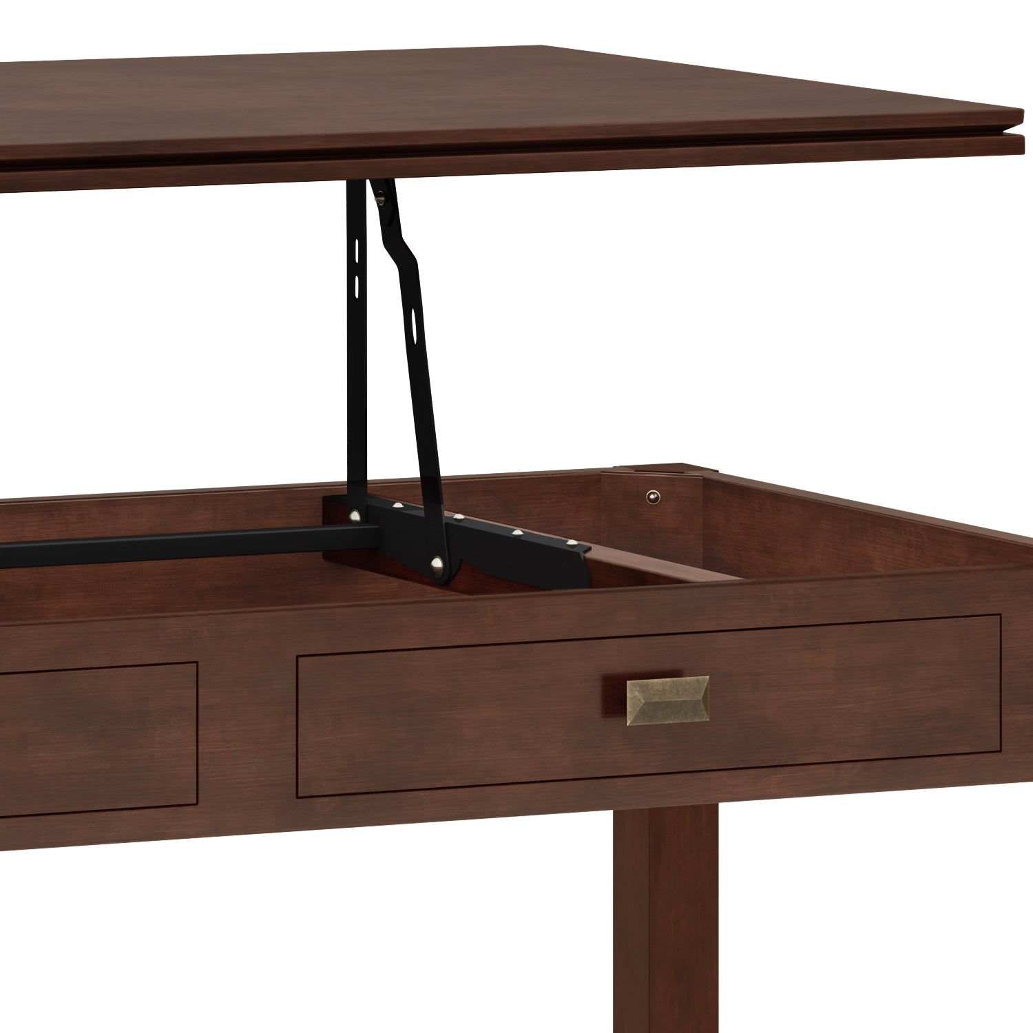 Artisan 46 Inch Wide Solid Wood Lift Top Coffee Table in Russet