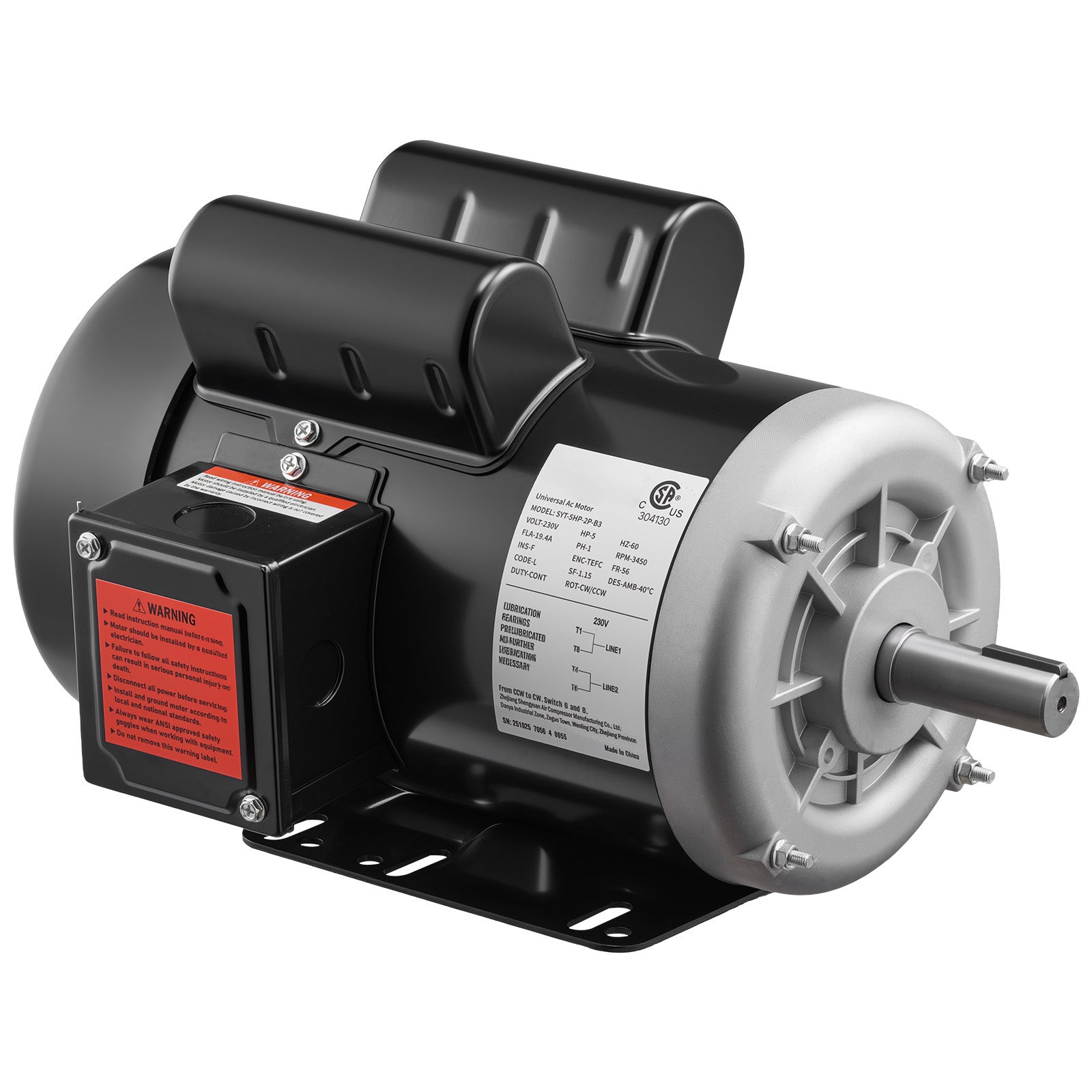 5 HP Electric Motor, 3450RPM Air Compressor Motor