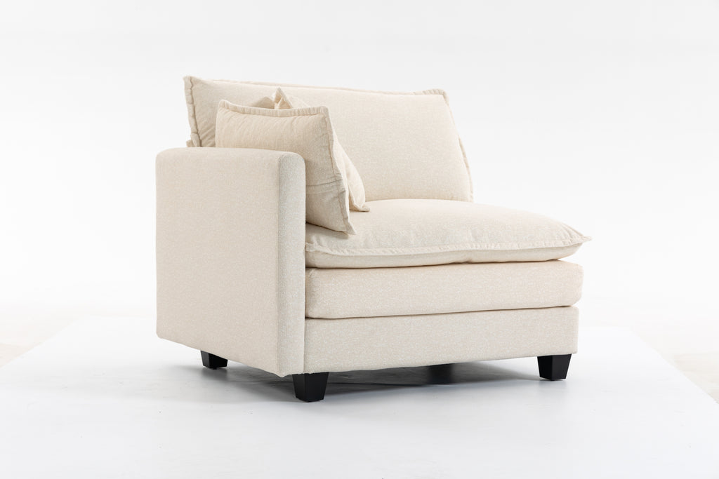 Modern 2-Seat Sectional Sofa with Waist Pillows