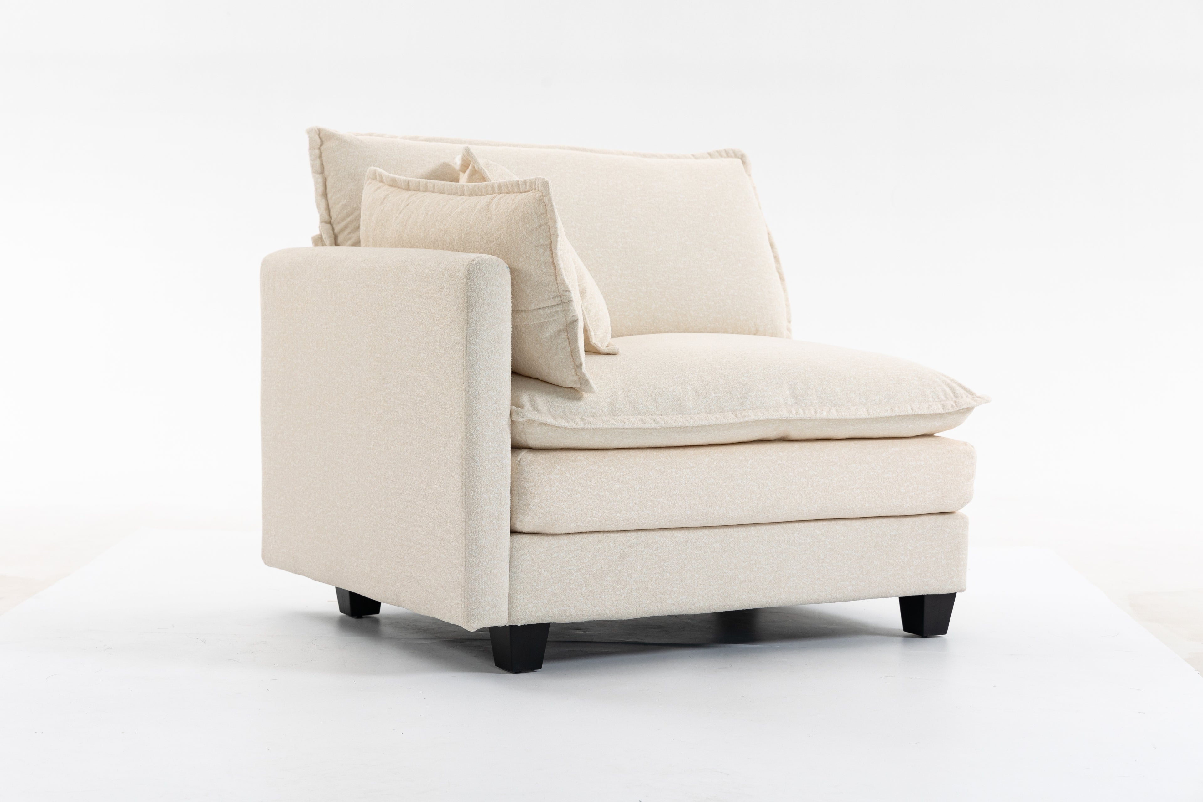 Modern 2-Seat Sectional Sofa with Waist Pillows