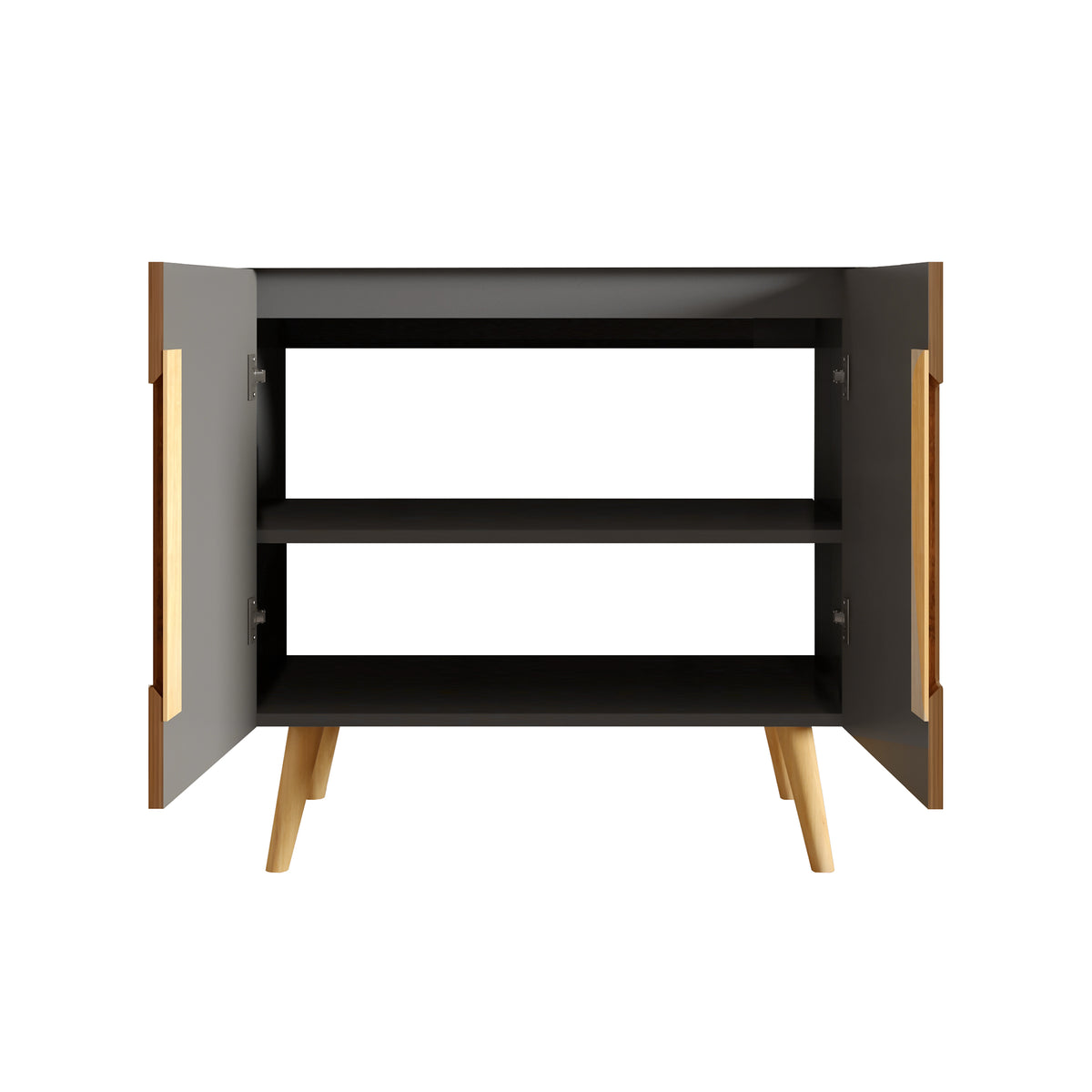 Etna 36-Inch Bathroom Vanity, Walnut Striped, Handless Modern Design
