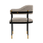 Lia Metal Chenille Armchair in Stone