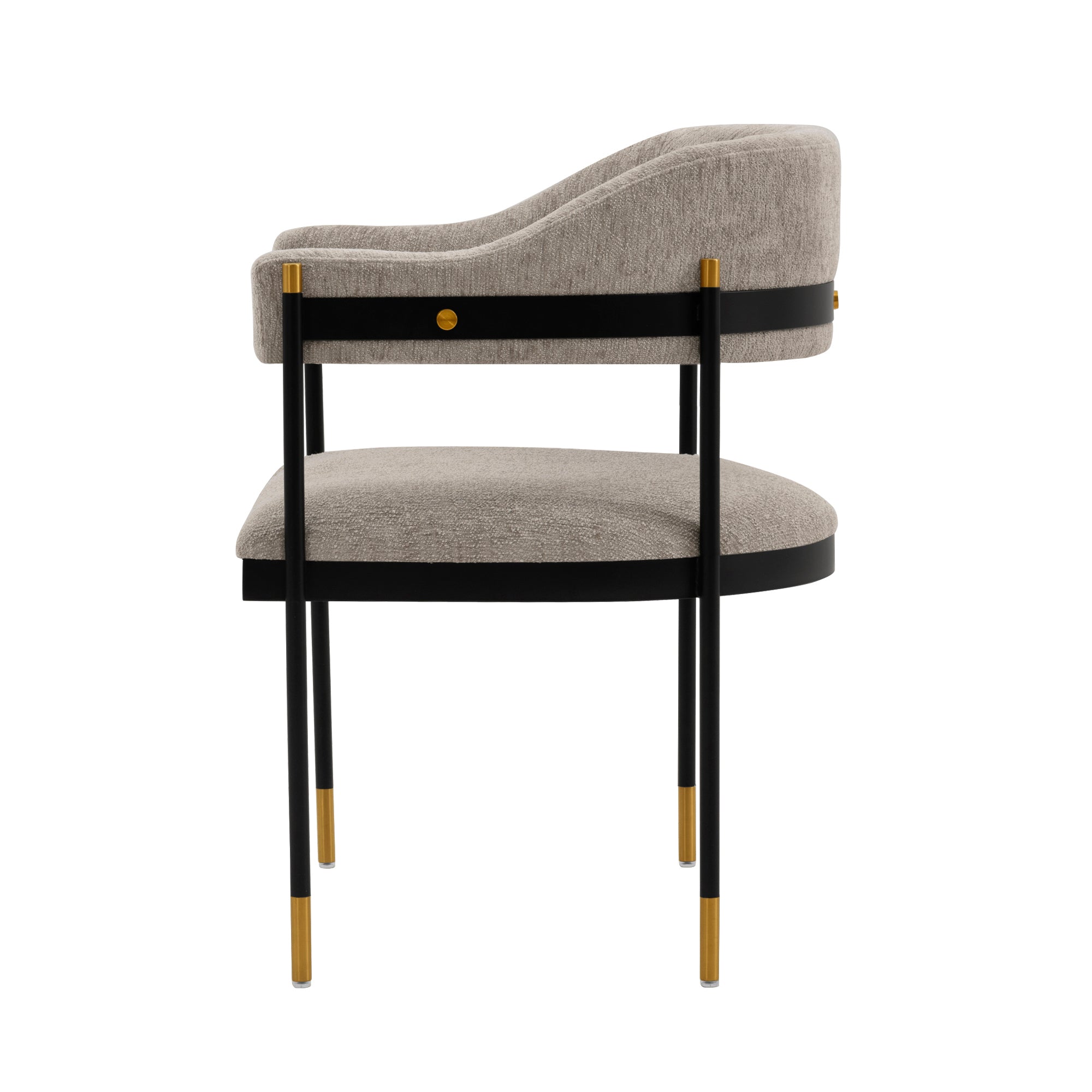 Lia Metal Chenille Armchair in Stone