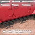 Two Stairs Running Boards Side Steps For Jeep Wrangler JK