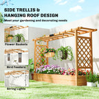 Outsunny Raised Garden Bed with Trellis
