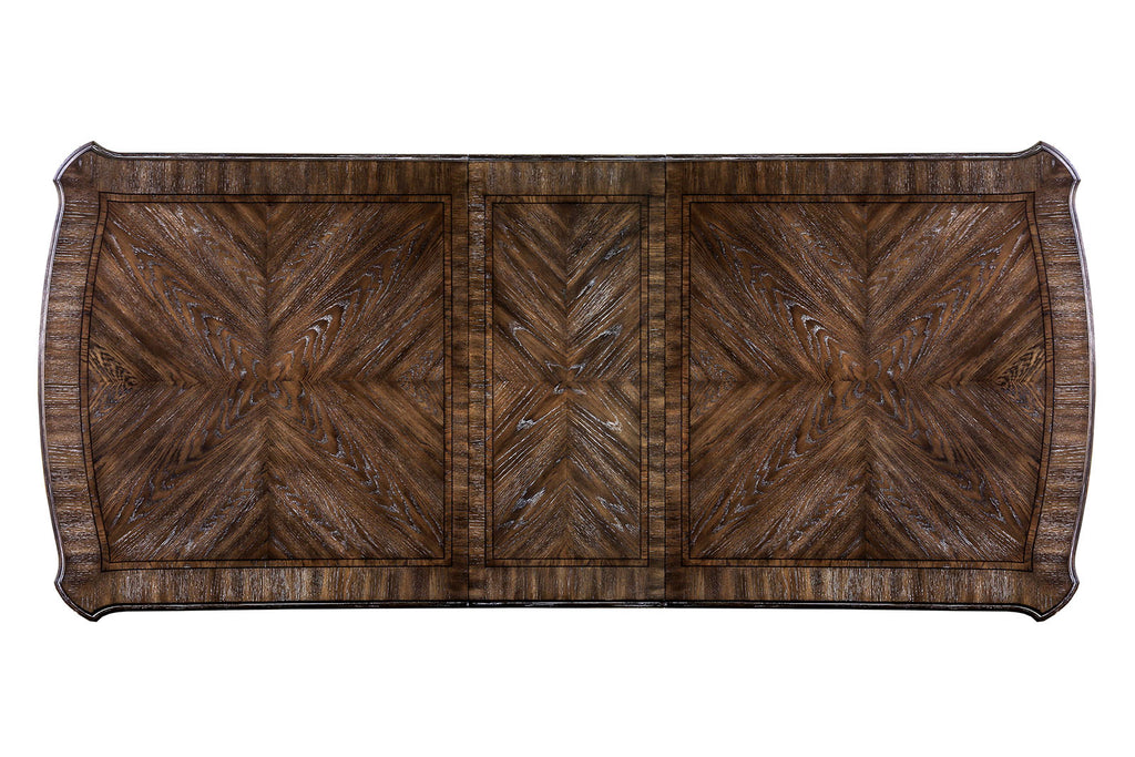 Dining Room 1pc Dining Table W Leaf Trestle Base Rustic