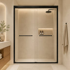 Tempered Glass Double Sliding Shower Door