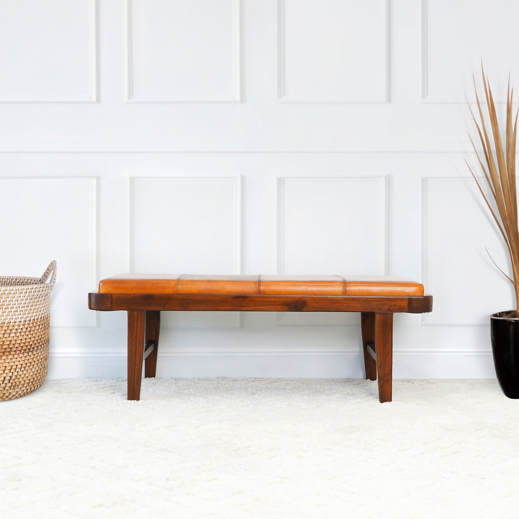 Maddox Mid-Century Modern Upholstered Bench