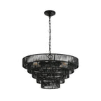 24" Rustic 5-Tier Black Pendant Light Chandelier