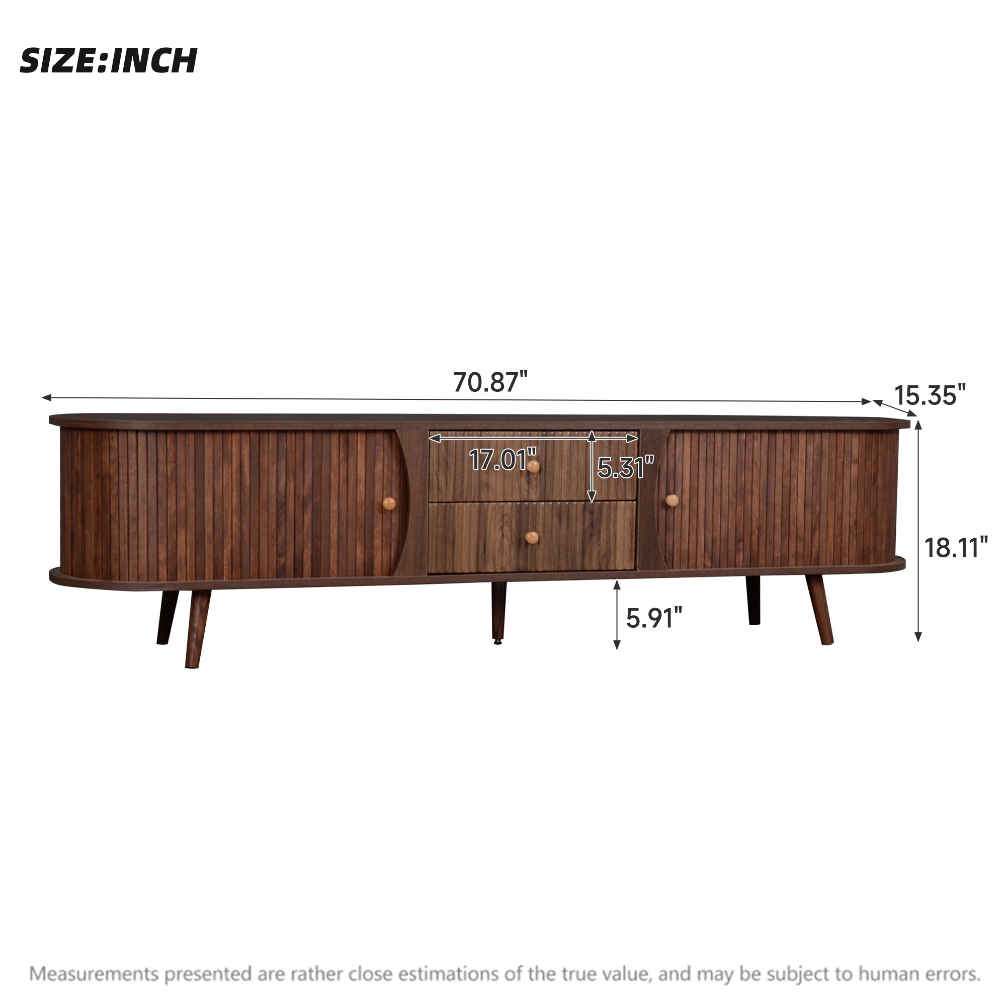 Mid Century Modern TV Stand for Up to 80 Inch TVs