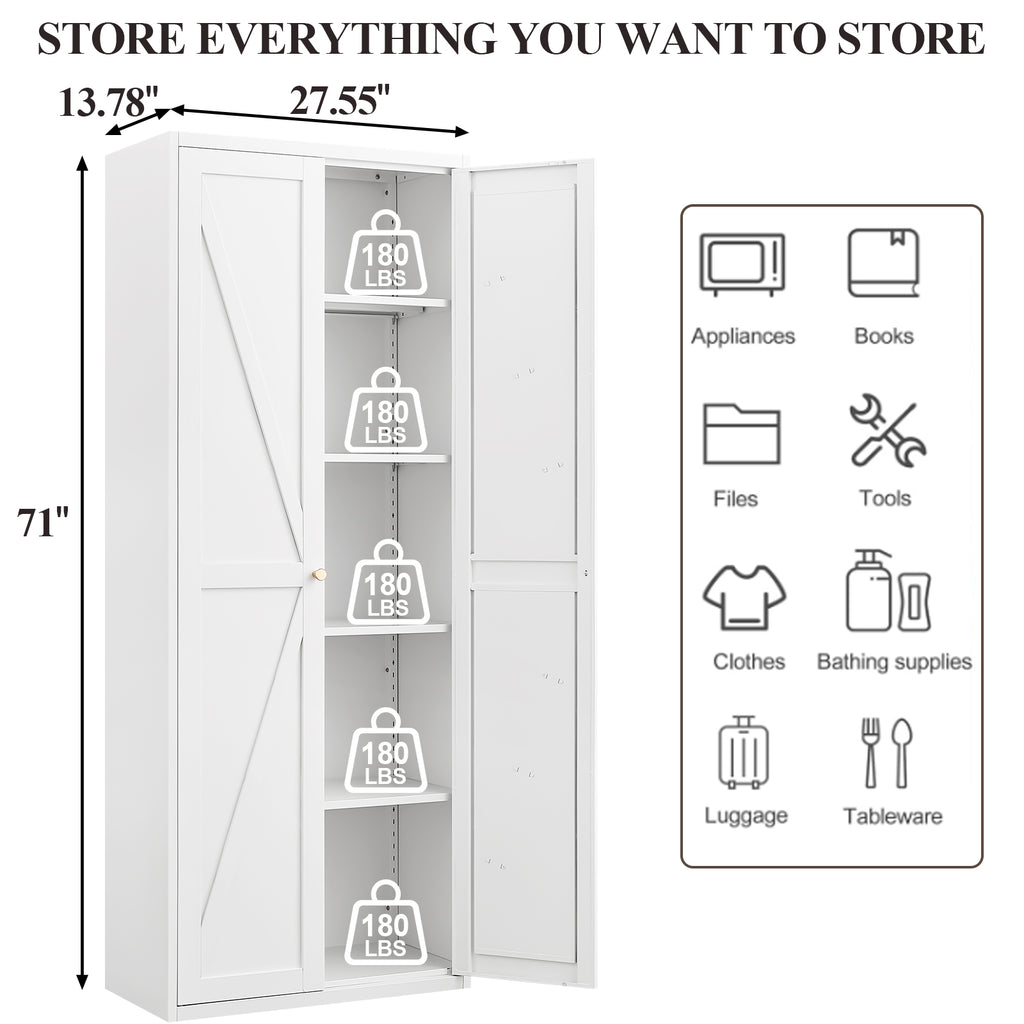 Metal Adjustable 2 Doors Storage Cabinet