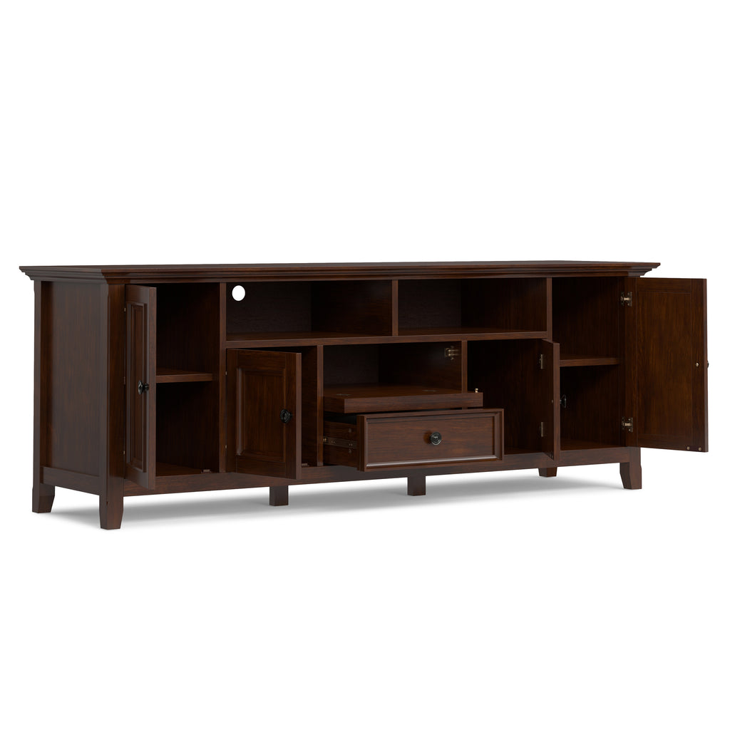 Amherst 72 Inch Wide Solid Wood TV Stand in Russet