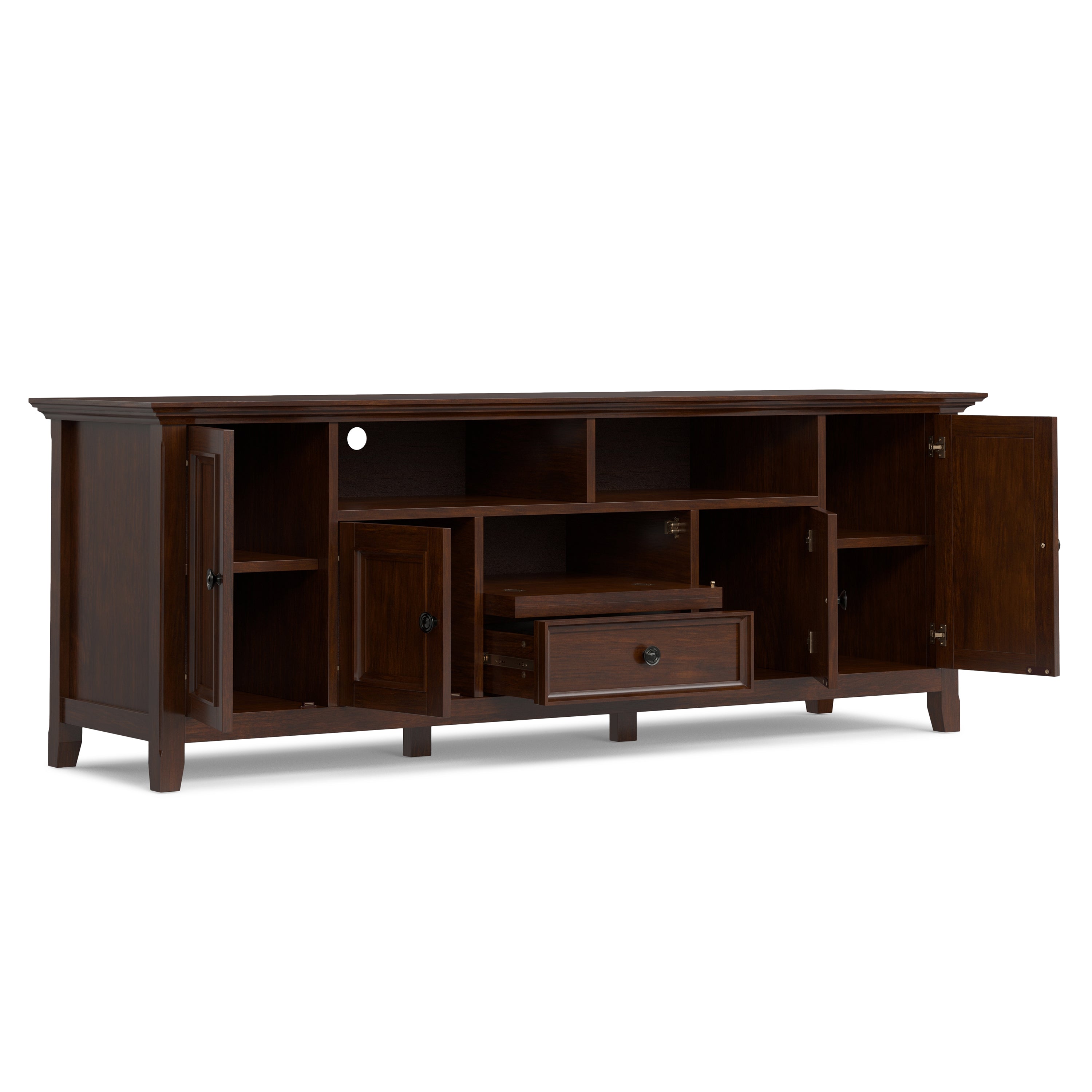 Amherst 72 Inch Wide Solid Wood TV Stand in Russet