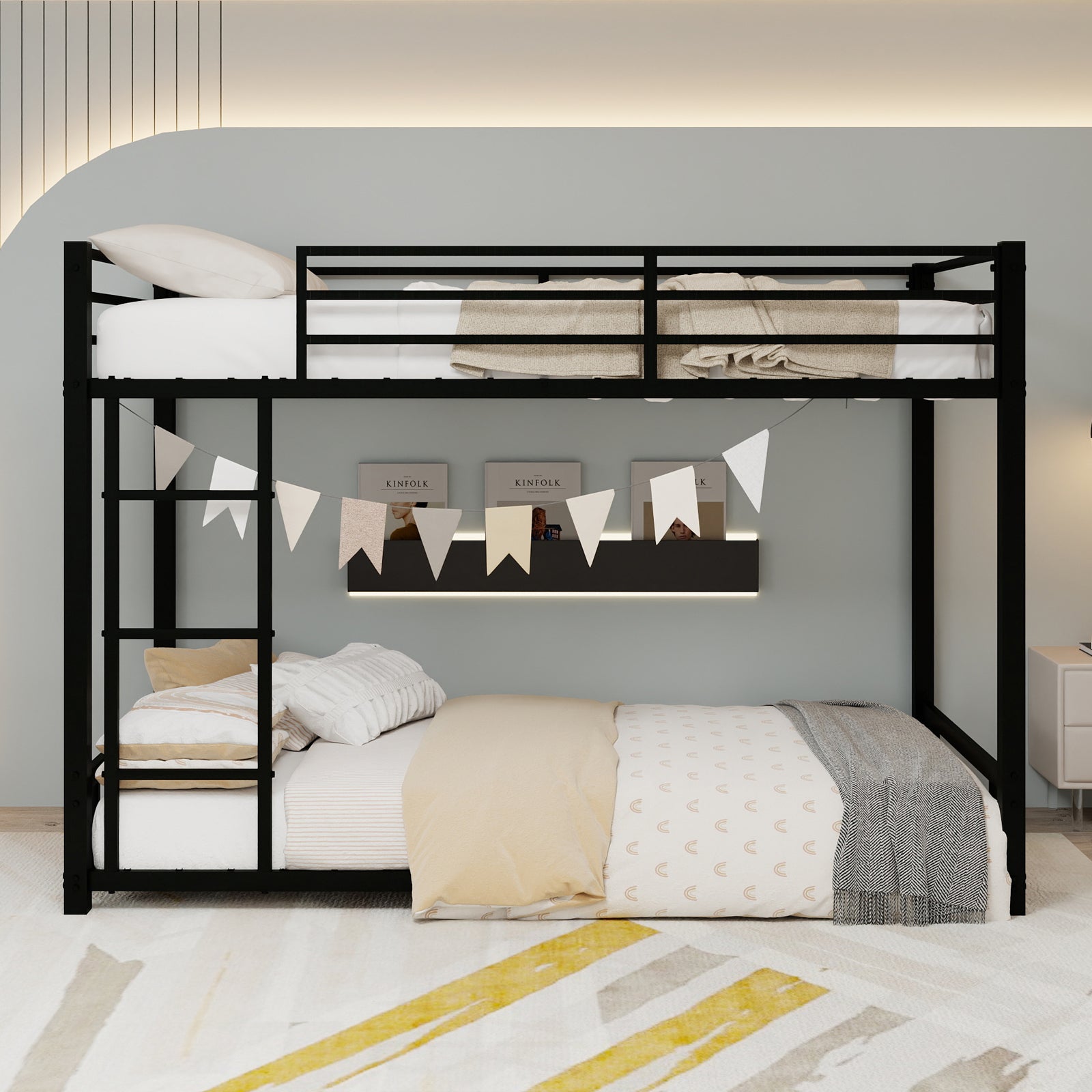 Metal Twin Over Twin Bunk Bed