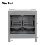 30" Bathroom Vanity with Ceramic Sink, Modern