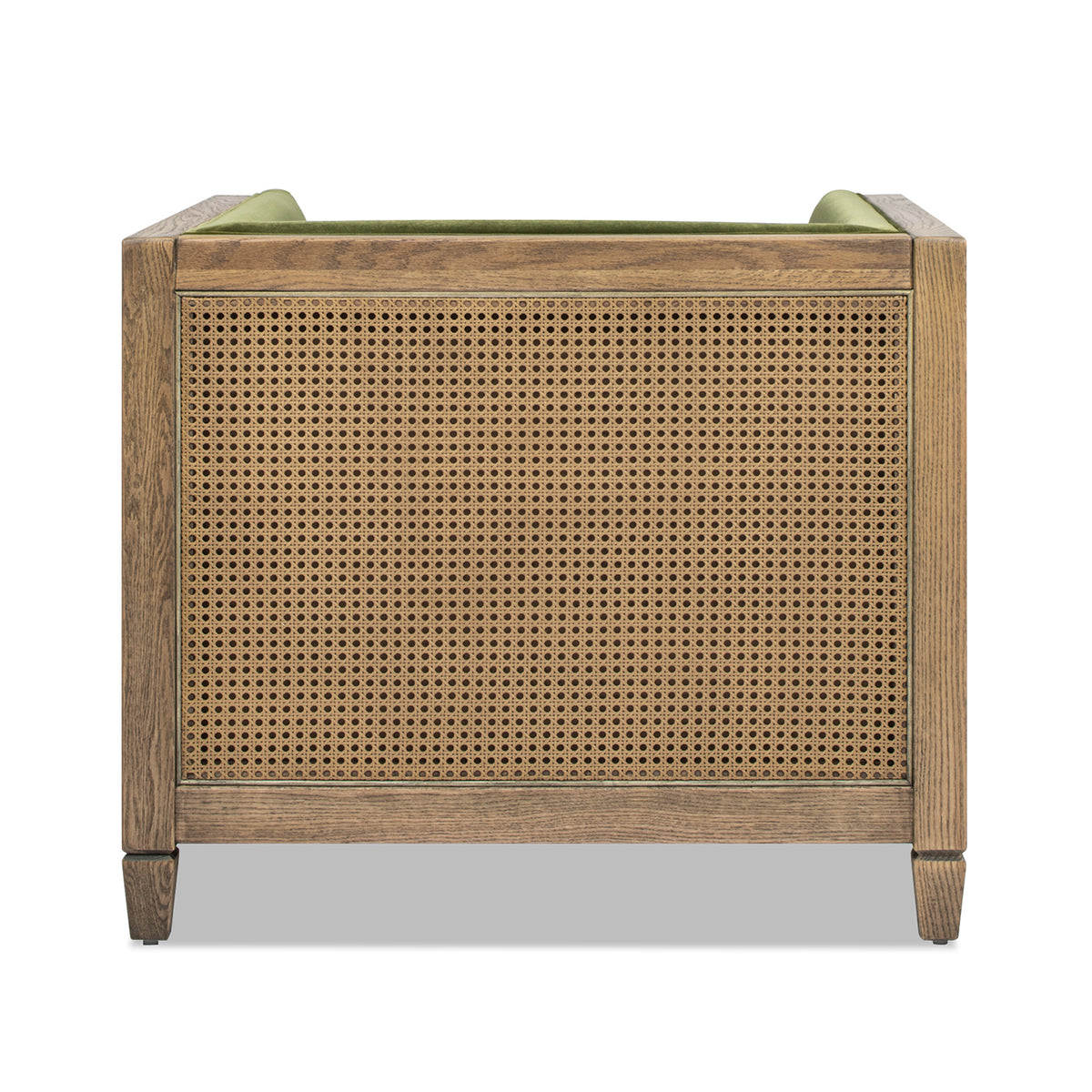 Georgia 34" Cane Rattan Tuxedo Armchair, Olive