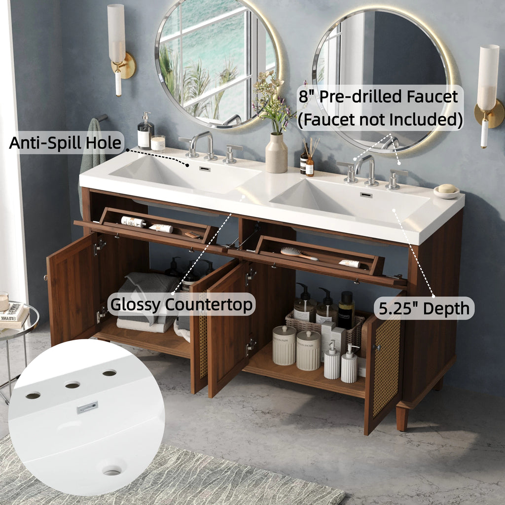 60 Inch Bathroom Vanity with Double Sink