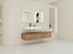 60 Inch Wall-Mounted Bathroom Vanity with Resin Sink