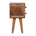 Solid Wood Extra Mini Curved Oak-ish Bedside Table