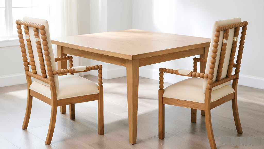 Set of 2 Rubber Wood Dining Chairs