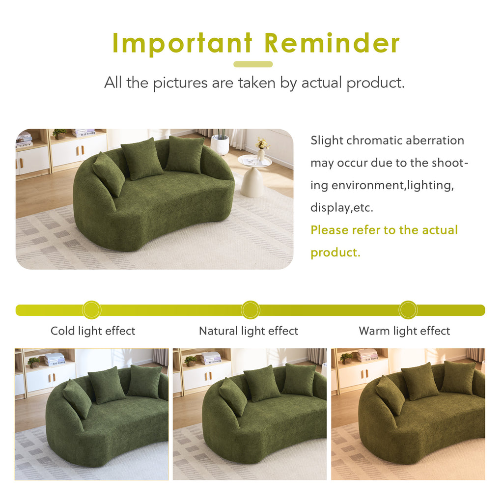 LY-049S Curved Modern Boneless Sofa Loveseat