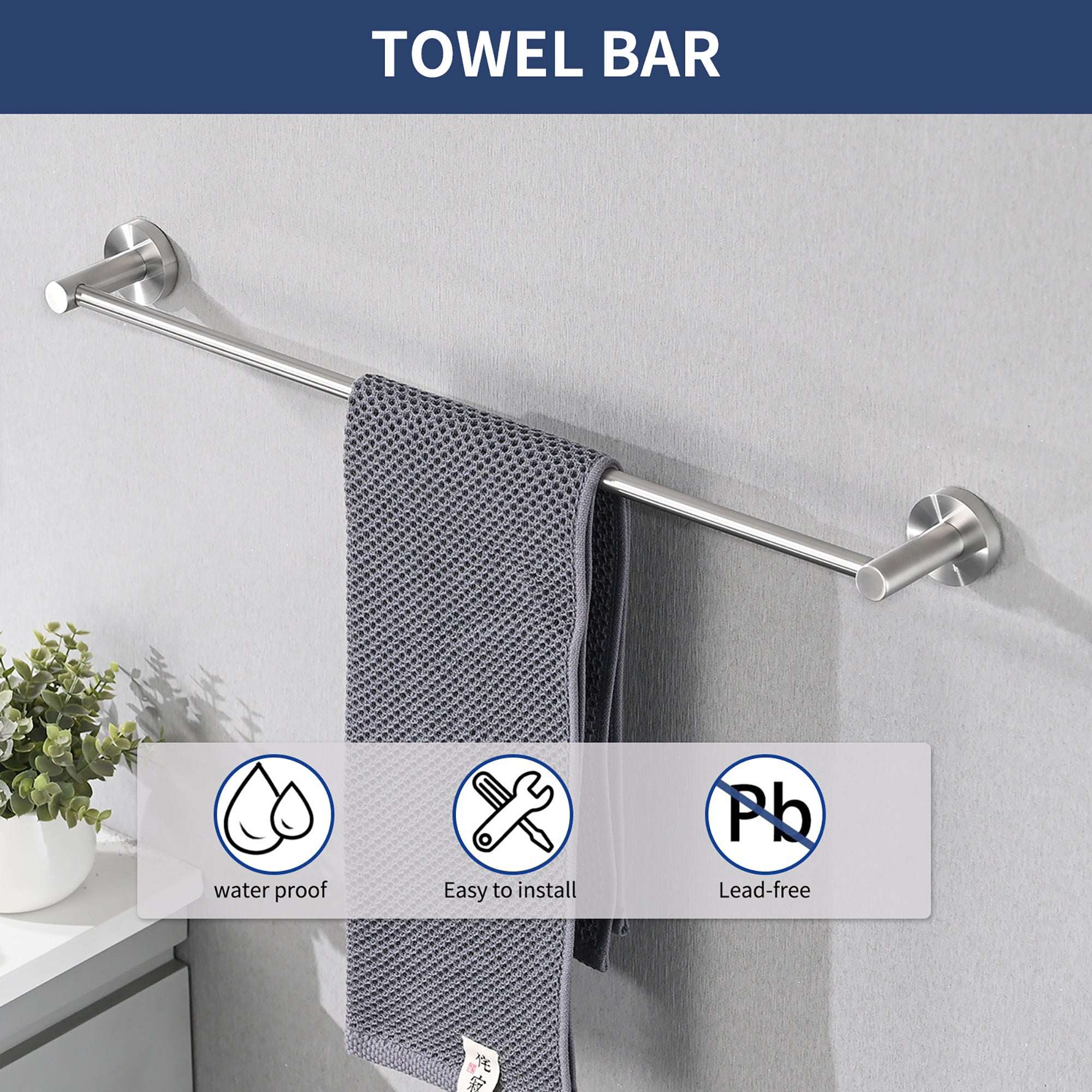 4-Pack Bathroom Accessories Set in Brushed Nickel